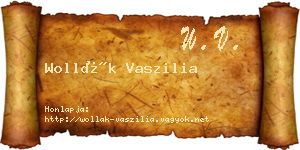 Wollák Vaszilia névjegykártya